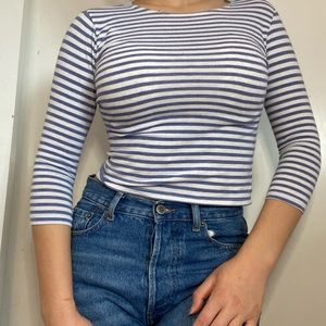 BLUE AND WHITE BRANDY MELVILLE TOP